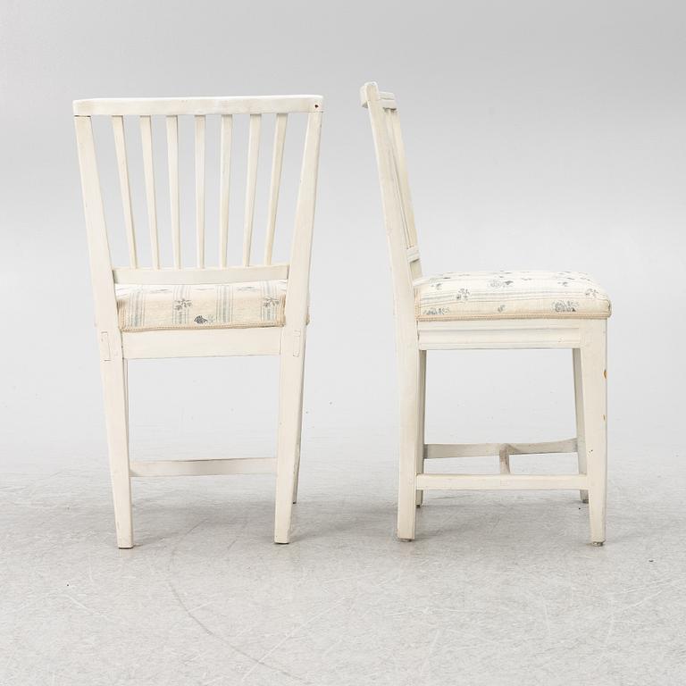 Stolar, 6 st, 1800-tal, Sengustavianska provinsarbeten.