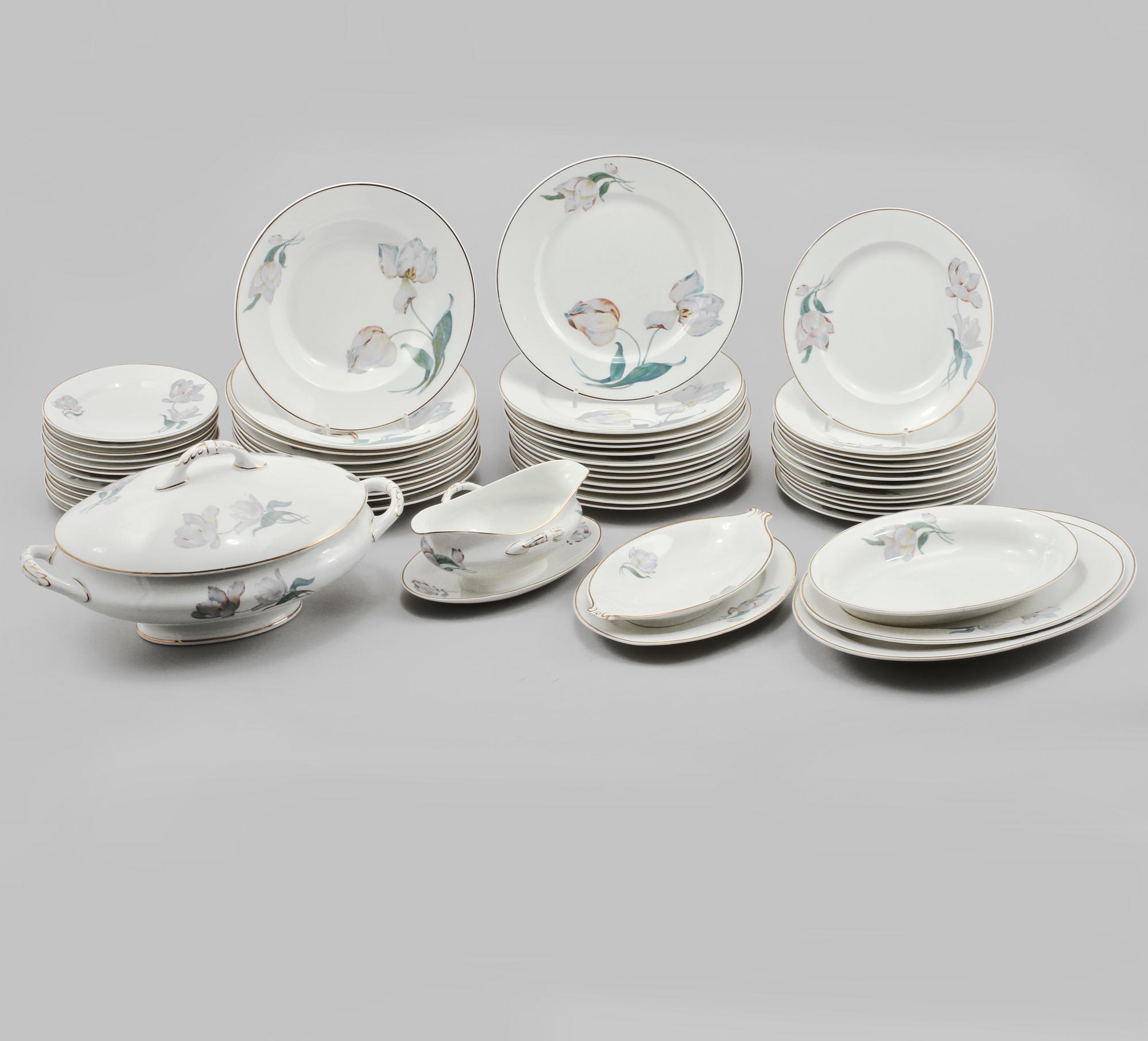 SERVIS, 54 delar, porslin, Gustavsberg, 1900-talets början.