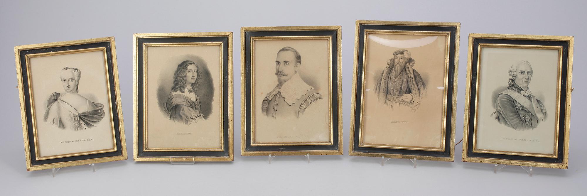 SVERIGES REGENTLÄNGD , 14 st, litografiska tryck, omkring 1900.