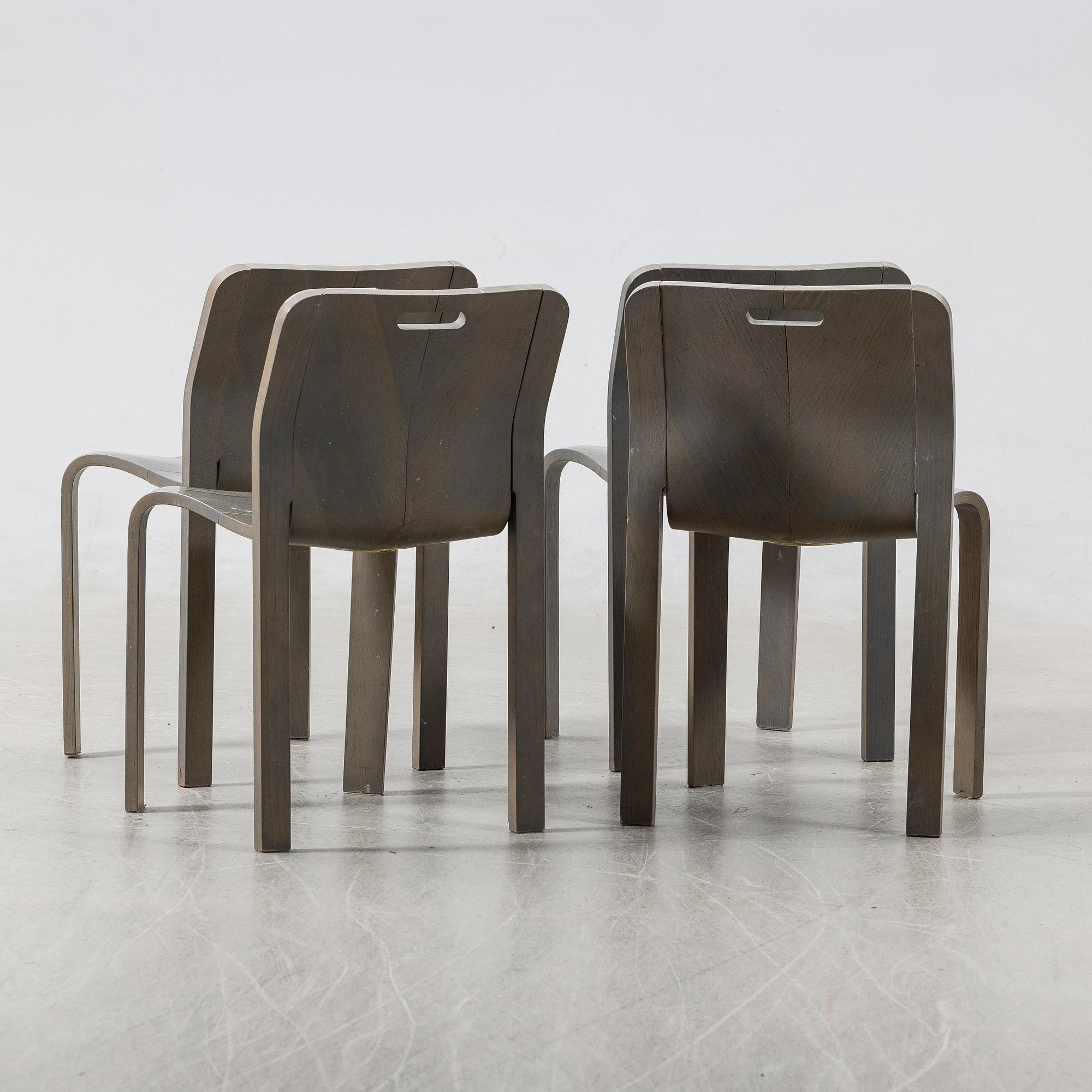 Jan Ekselius, chairs, 4 pcs, JOC Möbler, Vetlanda, second half of the 20th century.