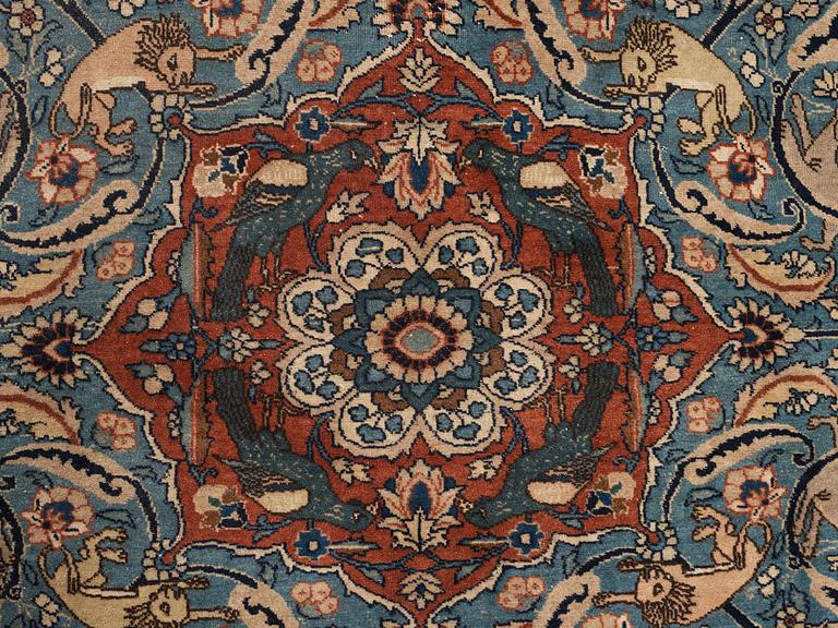 MATTO, semi-antique Tabriz figural, ca 400 x 298,5 cm.