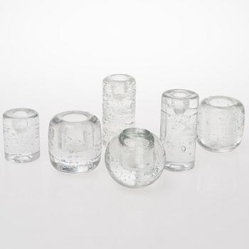 TIMO SARPANEVA, A set of six glass candleholders of the Arkipelago-series for Iittala.