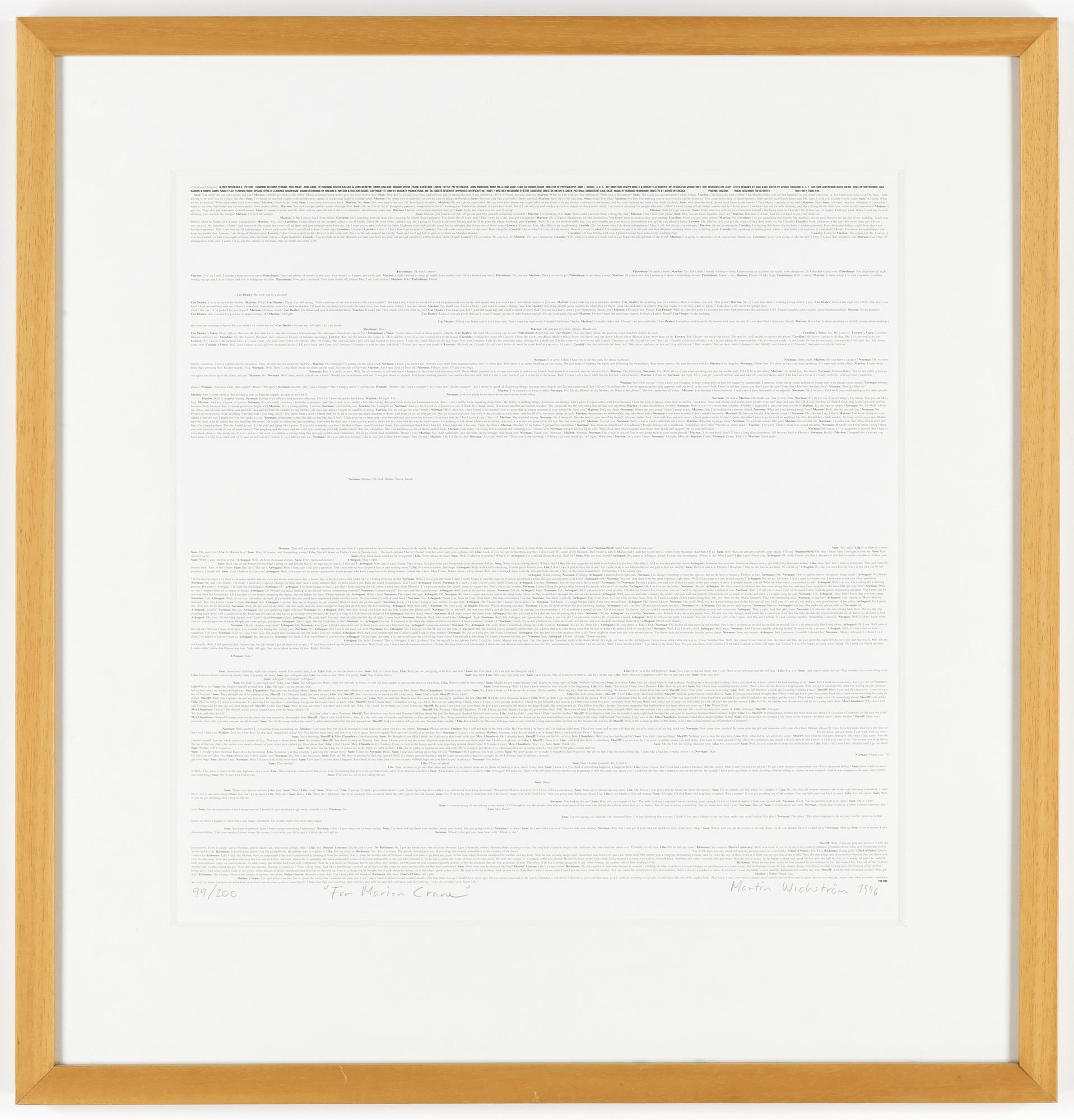 MARTIN WICKSTRÖM, litografi. Signerad och daterad 1996. Numrerad 99/200.