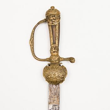 A German hunting sword Hirschfanger, first half of the 18th century.