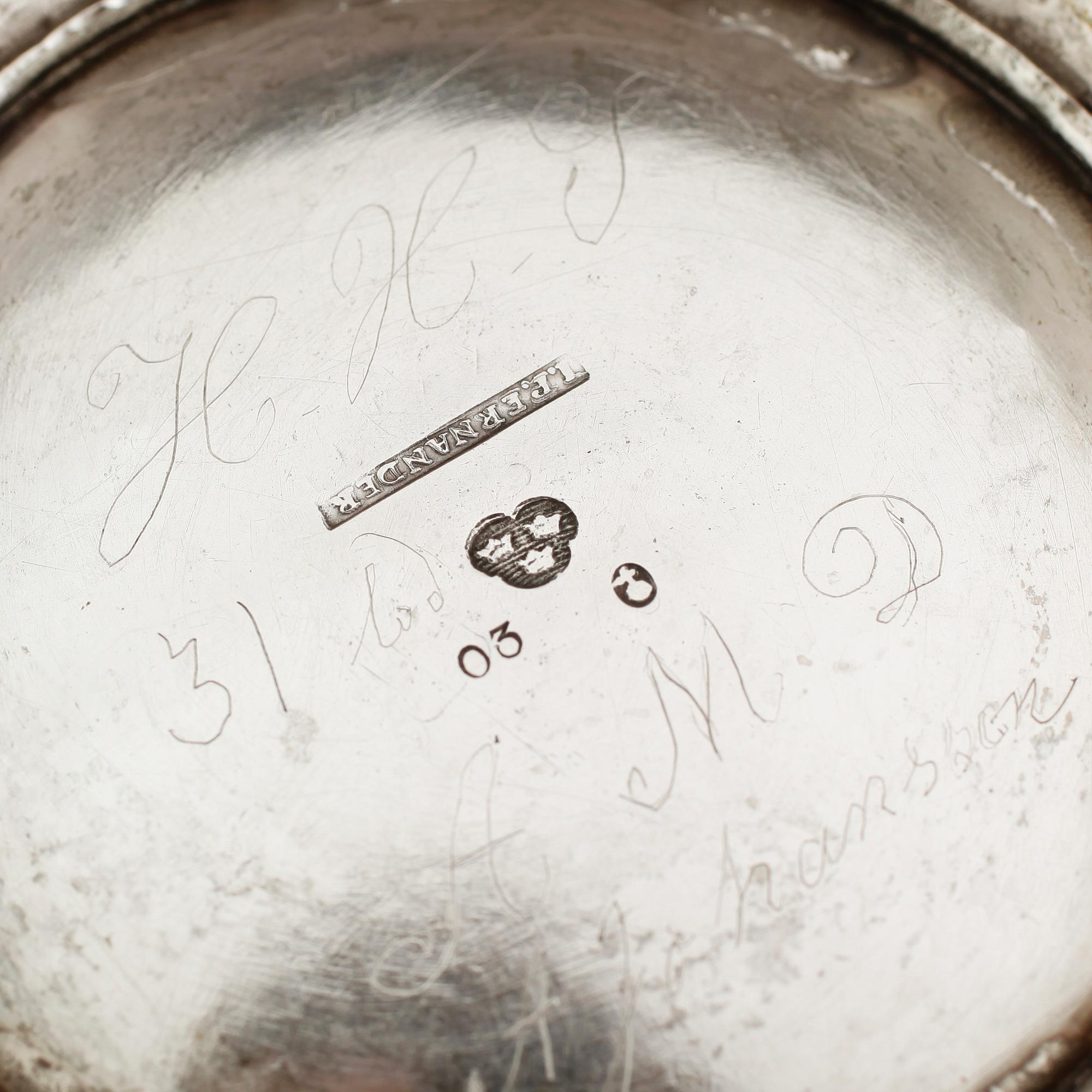 BÄGARE, silver, Johan Petter Ernander, Uppsala 1820. Vikt ca 410 gram.