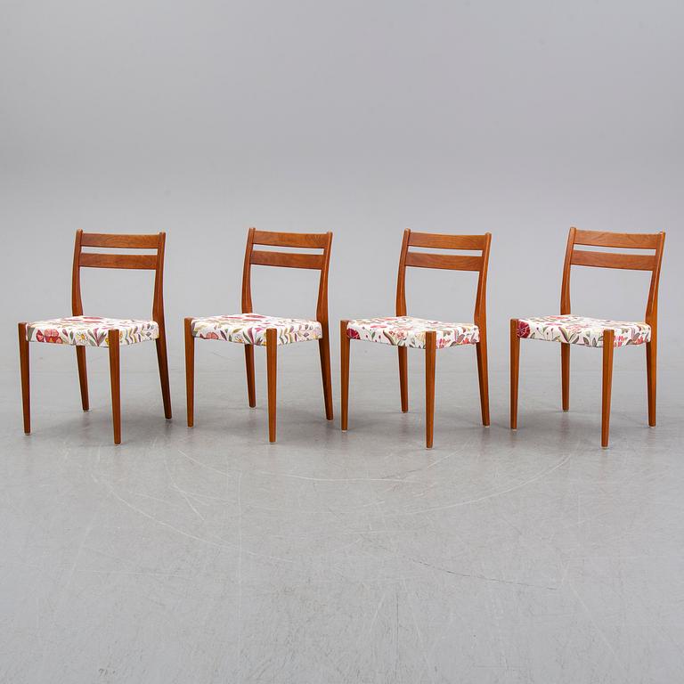 A teak dining table and four chairs, Svegards Markaryd, 1960s.