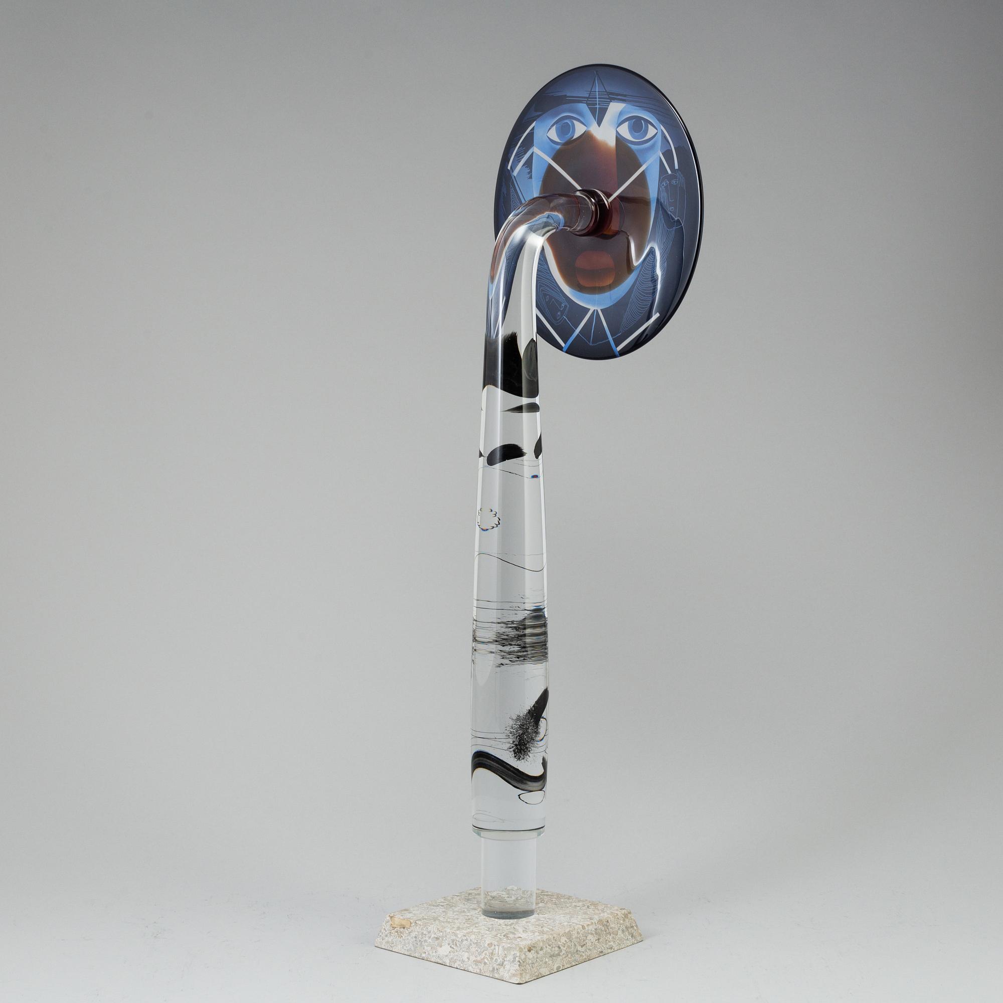ANN WOLFF, glasskulptur, 1980-tal, signerad.