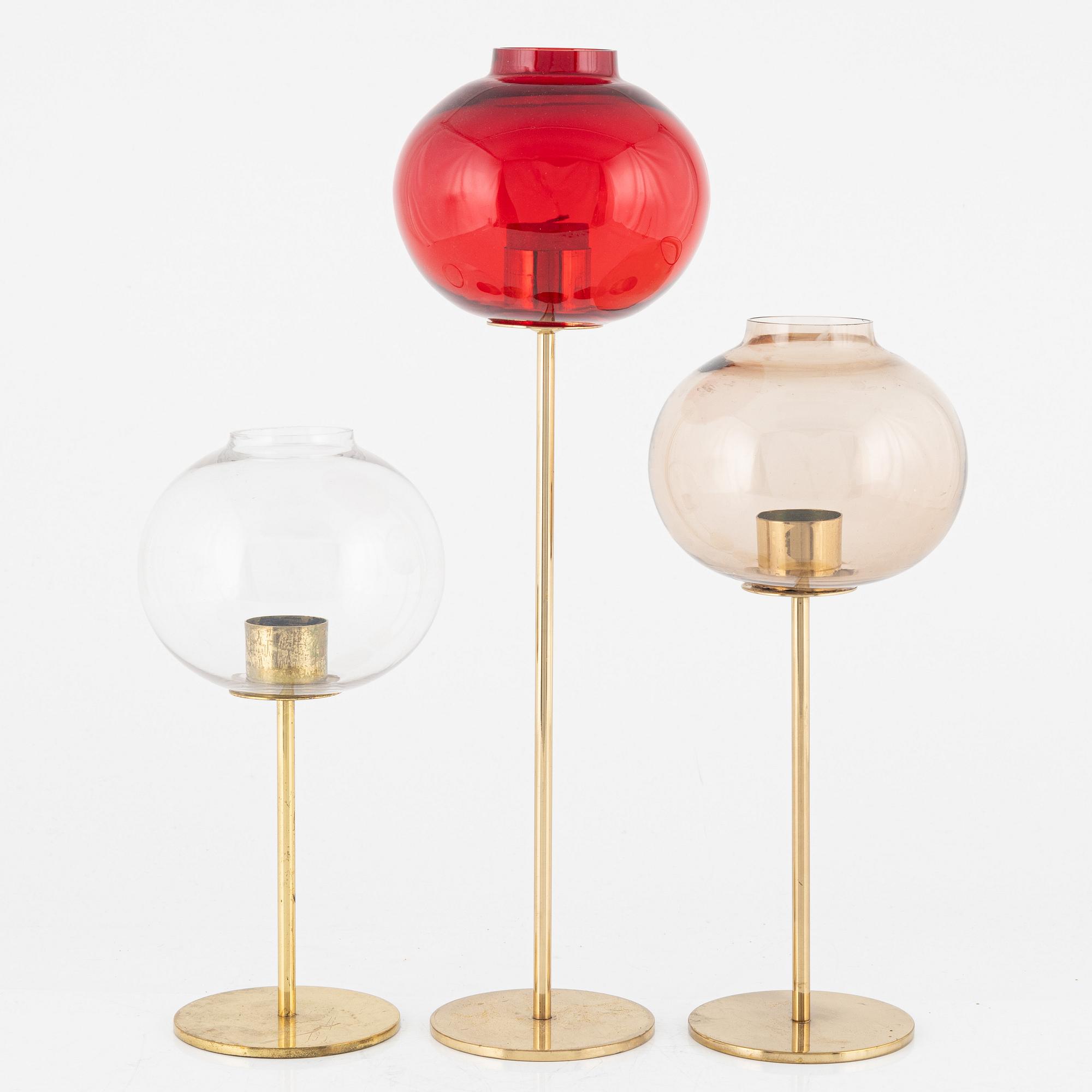 Hans-Agne Jakobsson, three candle holders, Markaryd.