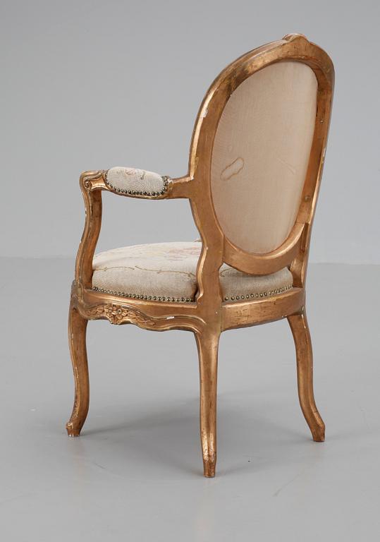 KARMSTOL, gustaviansk, sign OES, 1700-talets slut.