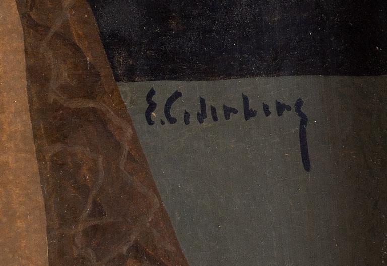 Eric Cederberg, Komposition med kvinnoansikte, frukter och kalla.