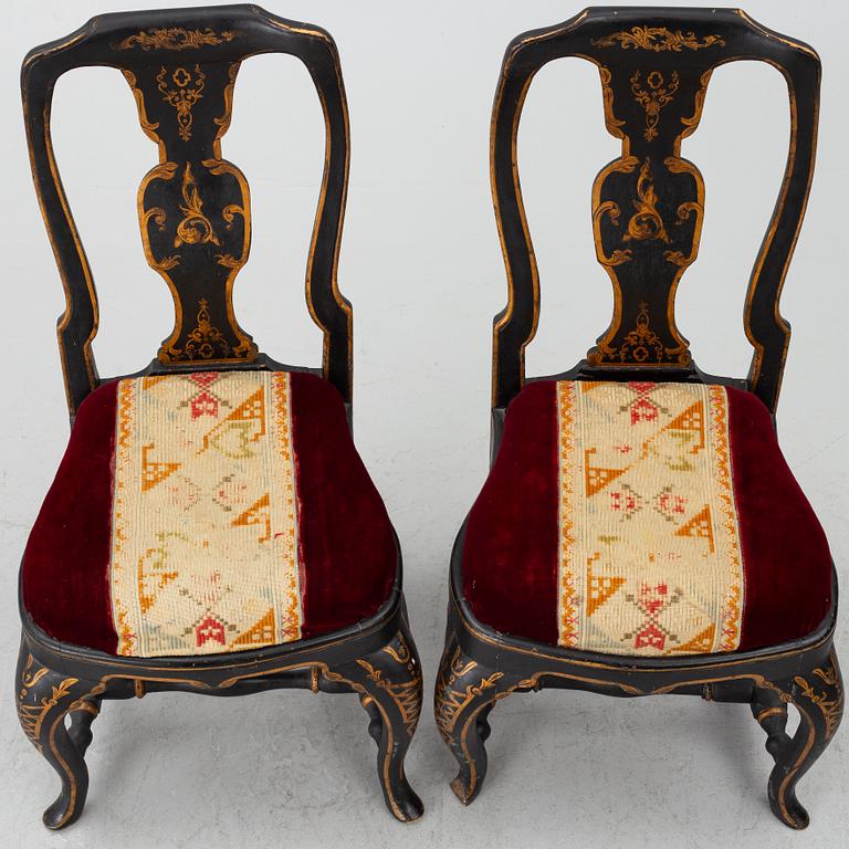Stolar ett par, senbarock, 1700-tal.