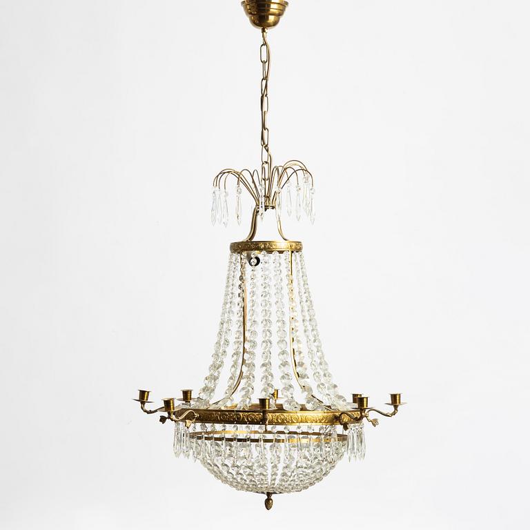 Chandelier, Empire style, mid-20th century.