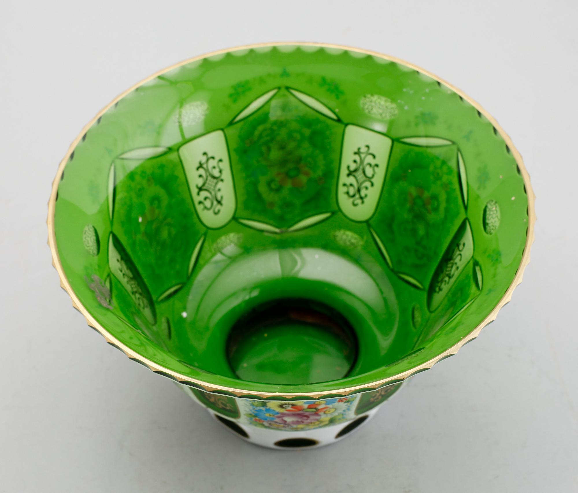 SKÅL, glas, Böhmen, sannolikt sekelskiftet 1900.