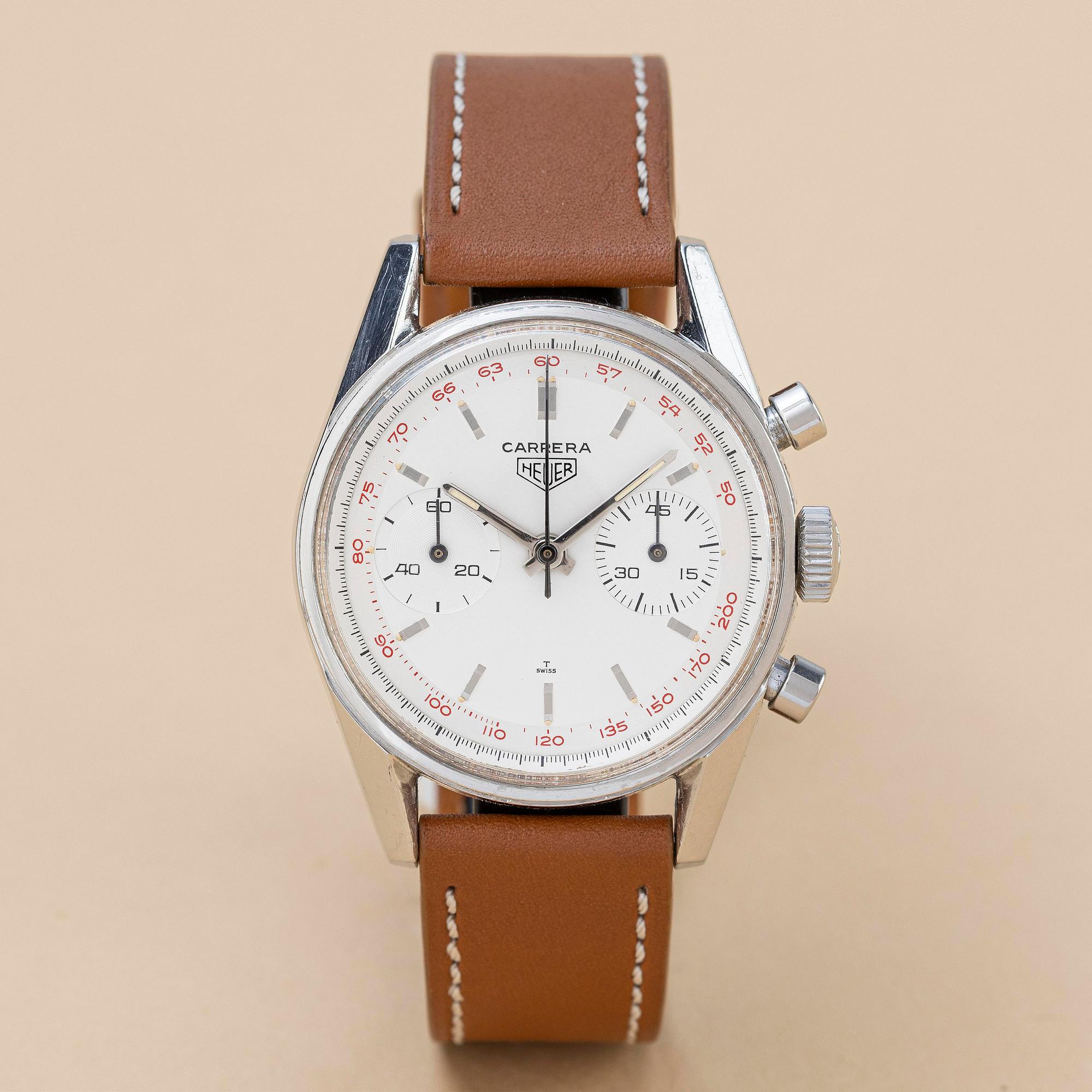 Heuer, Carrera 45, ”Red Tachymeter”, ca 1965.