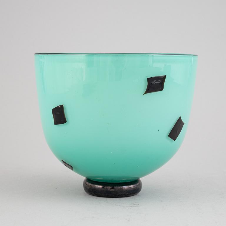 Ann Wåhlström, skål, glas, signerad, unik, 1981.