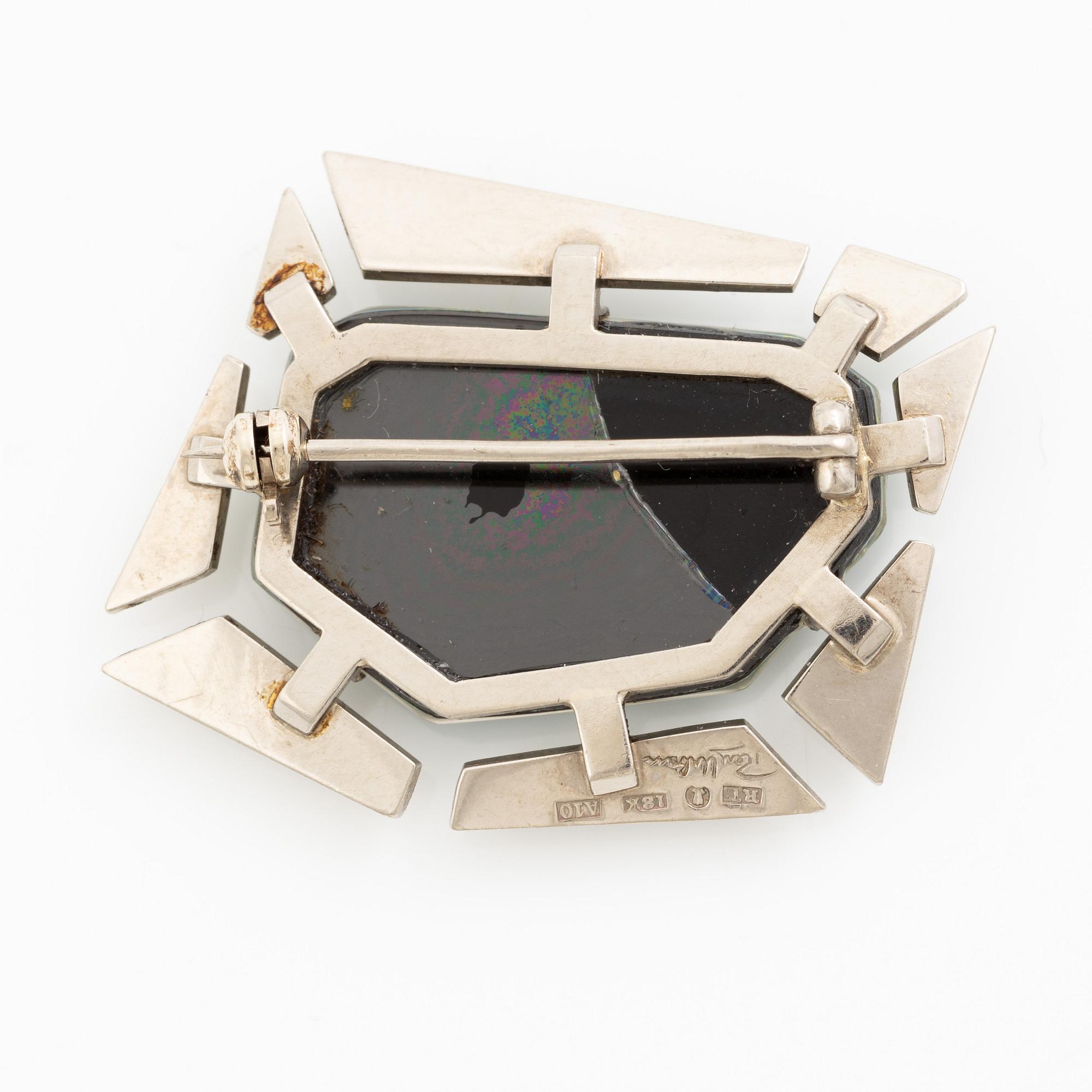 Rey Urban, a brooch, 18K white gold and opal, Stockholm 1975.