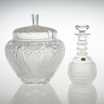 BÅLSKÅL, KARAFF och 87 st GLAS, glas.
