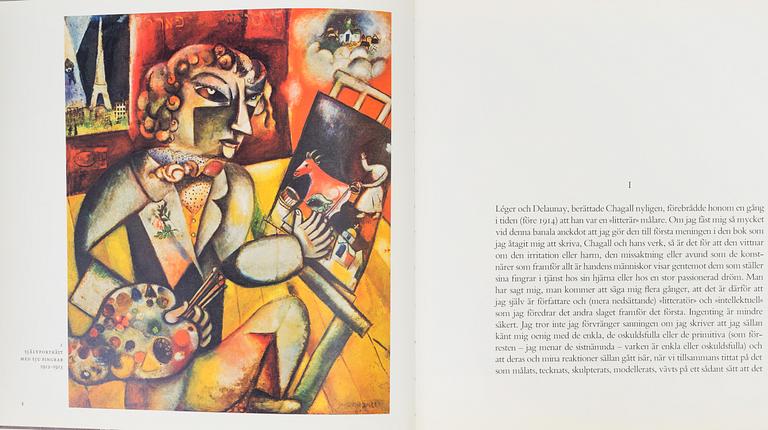 BÖCKER, 2 st, "Panorama 72" samt "Chagall", André Pieyre de Mandiargues, Bokförlaget Forum,1976. Med färglitografier.