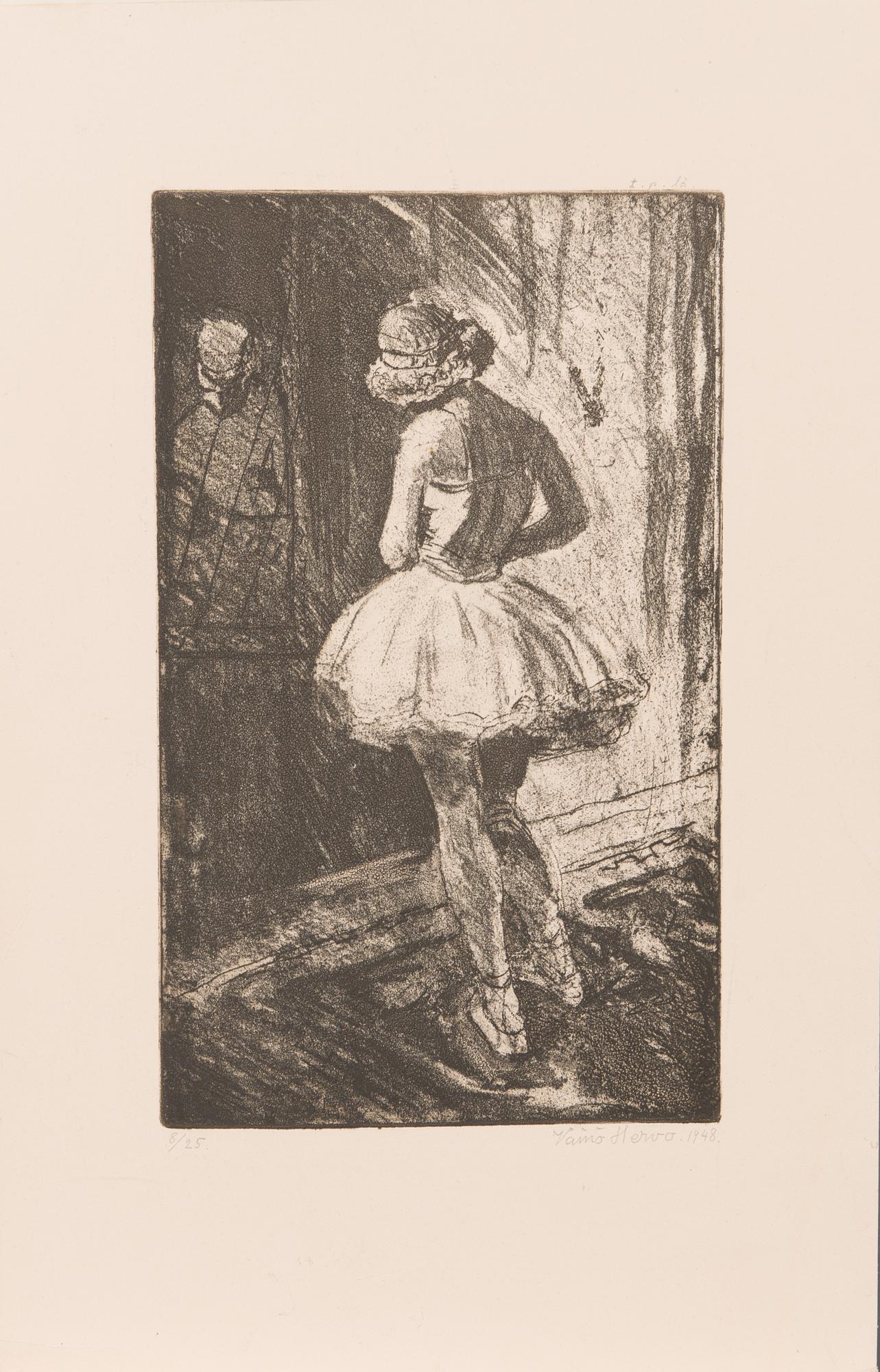 Väinö Hervo, etching, signed and dated 1948, numbered 8/25 t.p.l'a.