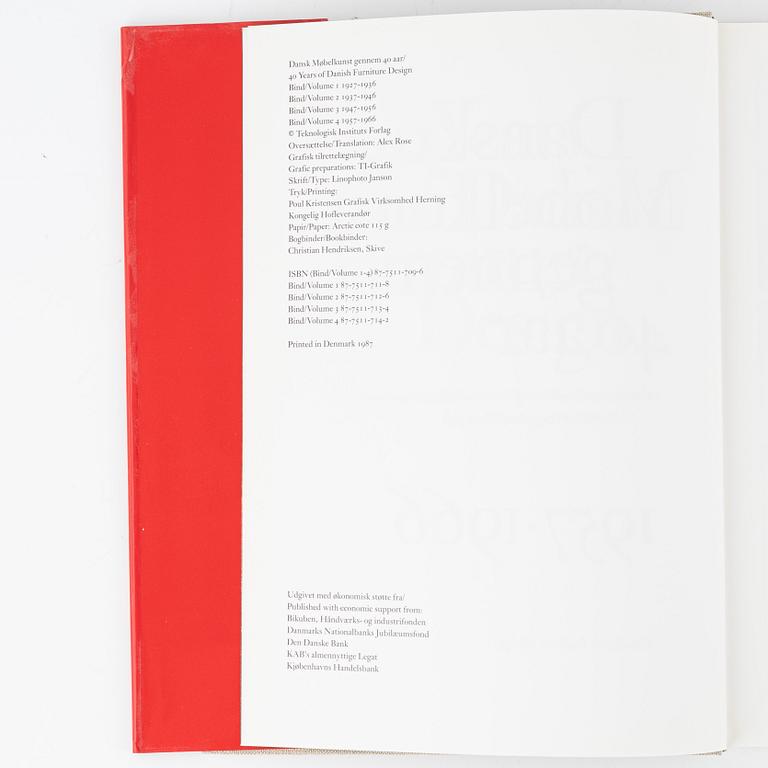 Böcker, volym I-IV, "Dansk møbelkunst gennem 40 aar - 1927-1966".
