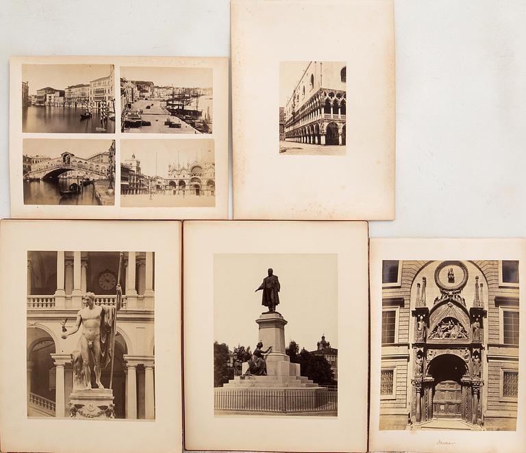 Photographs 11 sheets Italy including Milan and Venice around 1900.