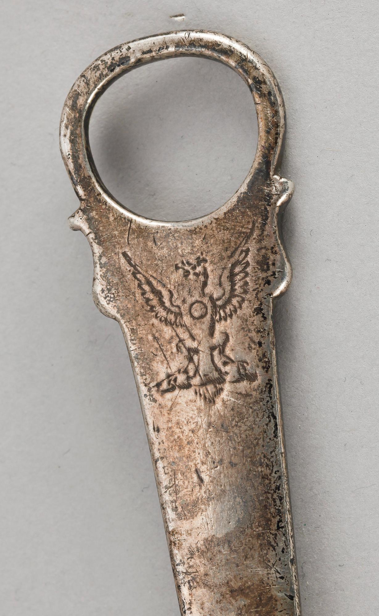 STEKPINNE, silver, London, trol 1700-tal. Tot ca 112 gr.