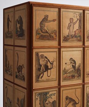 Josef Frank, 'Apskåpet' (The monkey cabinet), a rare cabinet covered with prints of different monkeys, Svenskt Tenn, Sweden ca 1941.