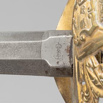 A Swedish officer's sword with scabbard, second half of the 19th Century.