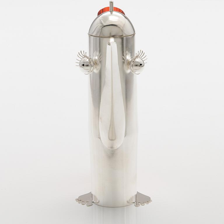 A sterling silver decanter "Barefooted" with a glass handle. Ru Runeberg 2007/2020.