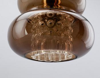 TAKLAMPA, glas, "Bubblan", Carl Fagerlund, Orrefors, 1900-talets andra hälft. Höjd ca 26 cm.