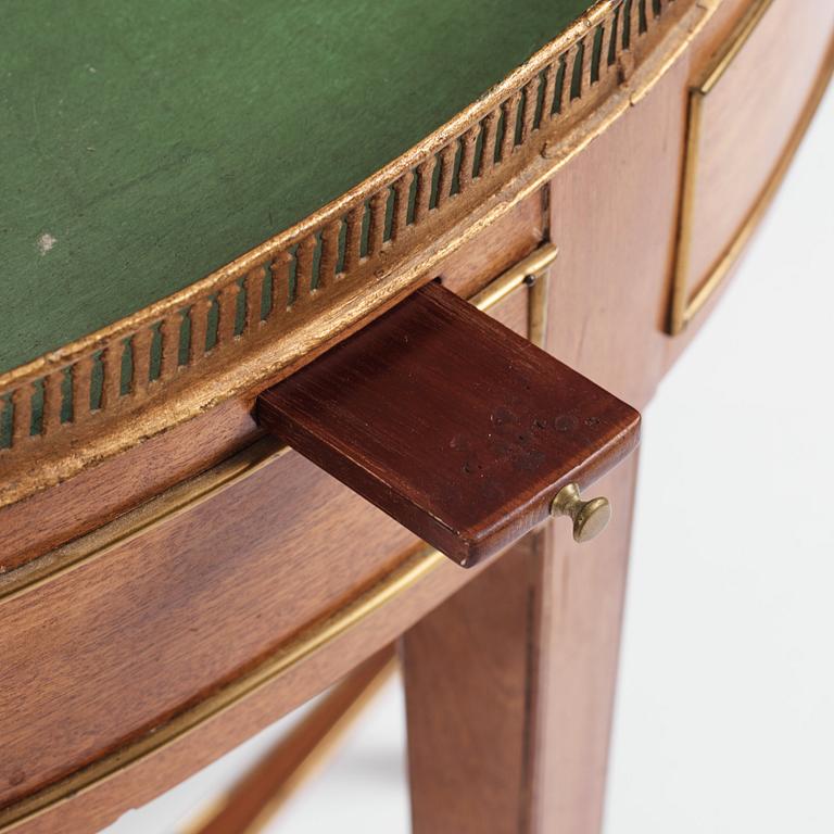 A late Gustavian mahogany and tôle-peinte tray-table by A. Scherling (master in Stockholm 1771-1809).