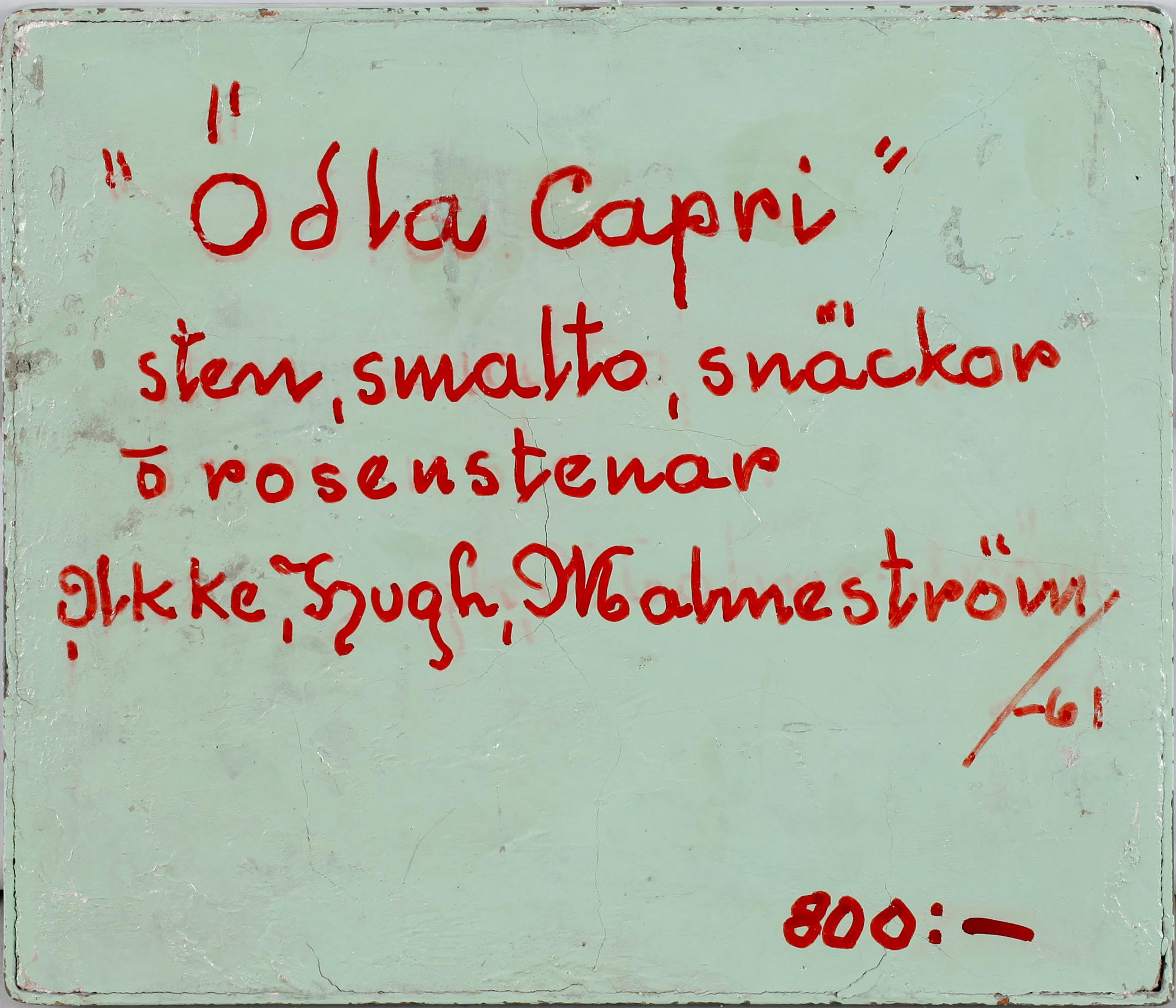 AKKE HUGH MALMESTRÖM, väggrelief, sign á tergo och dat 1961.