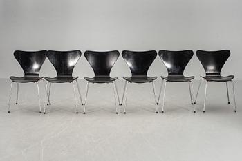 STOLAR, 6 st, "Sjuan", Arne Jacobsen för Fritz Hansen.