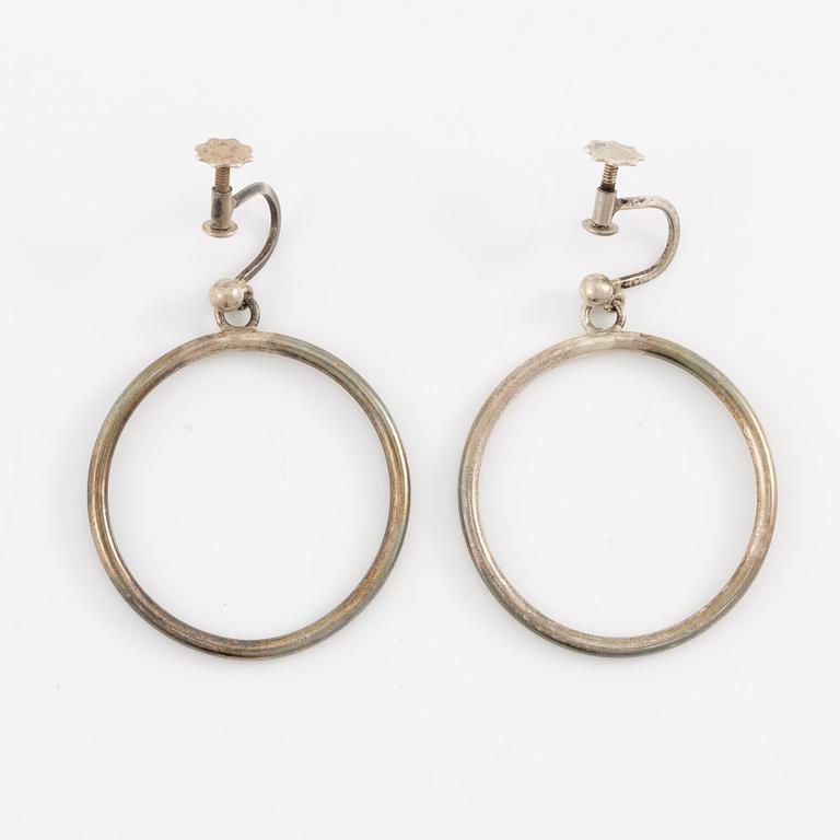 Lars Arby, four pairs of earrings, silver, Gothenburg including 1963 and 1969.
