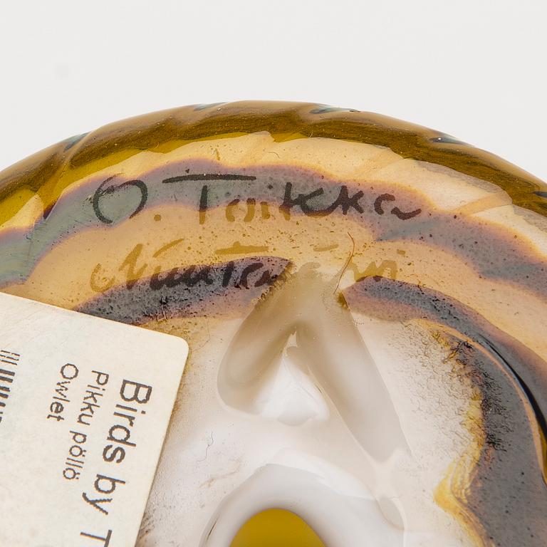 OIVA TOIKKA, GLASSKULPTUR, "Pikku pöllö", signerad O. Toikka Nuutajärvi.