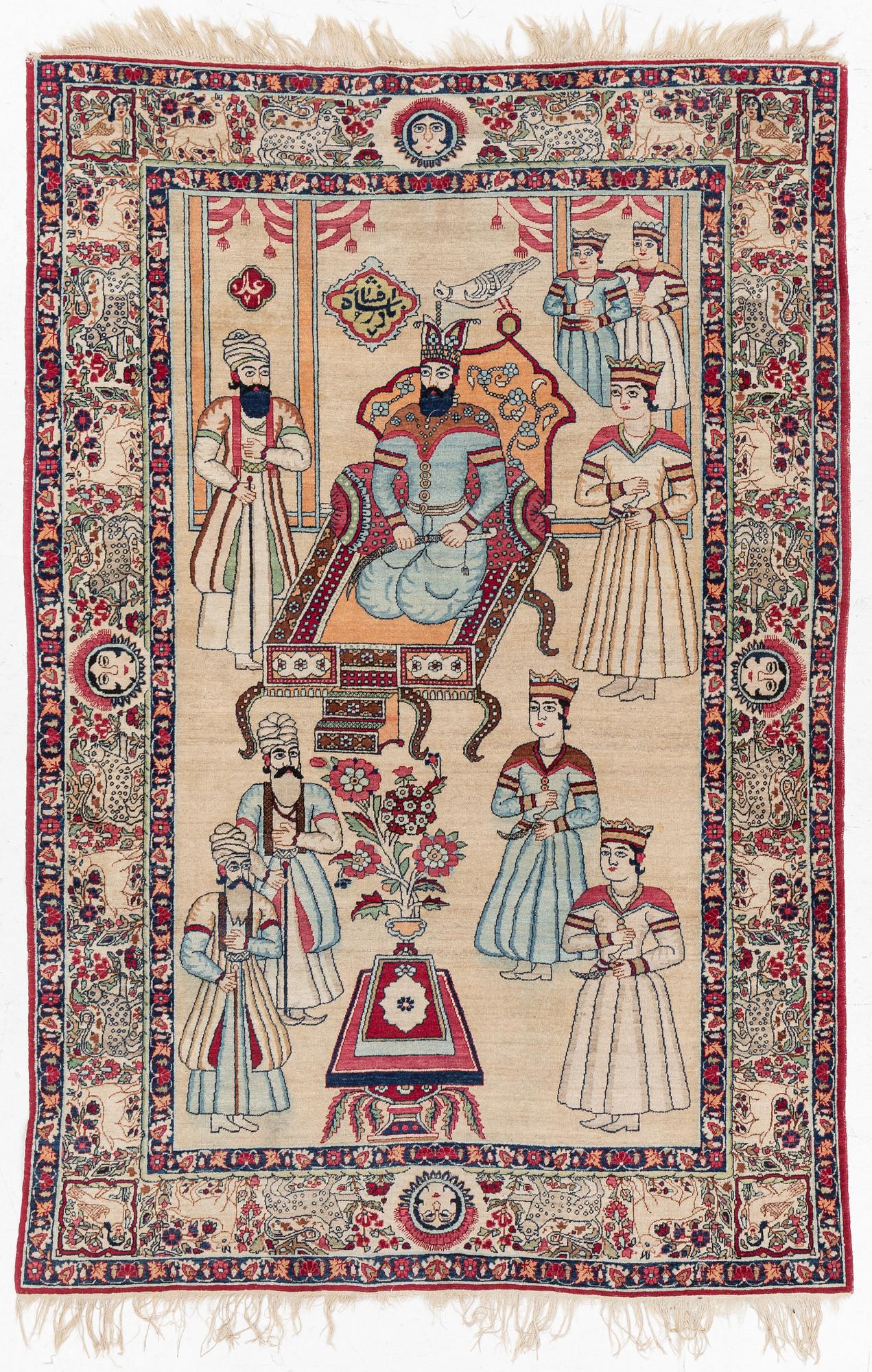 An antique Kerman Raver rug, ca 225 x 141 cm.