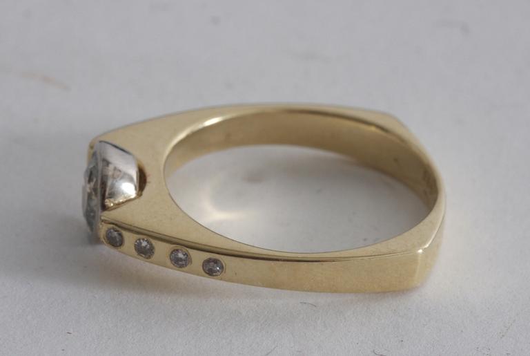 RING, guld 14K med briljant c:a 0.59 ct.