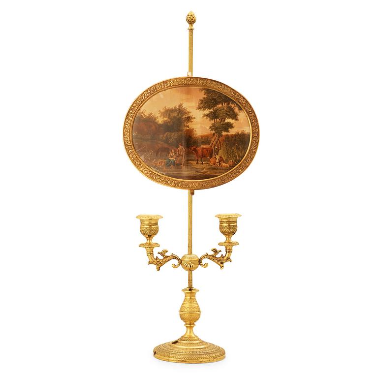 A Russian Empire 1820/30's gilt bronze table lamp.