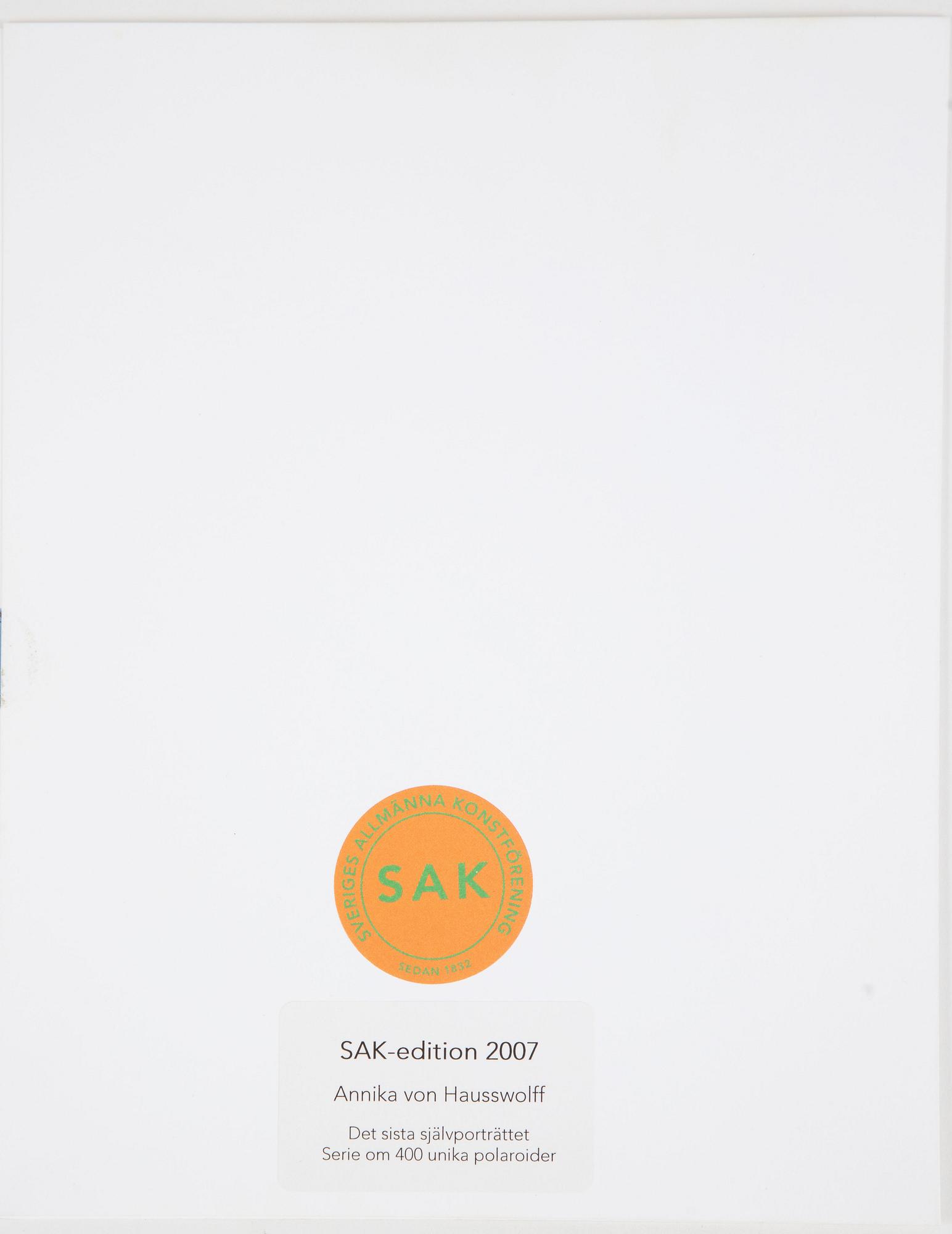 Annika Elisabeth von Hausswolff, "Det sista självporträttet", 2007.