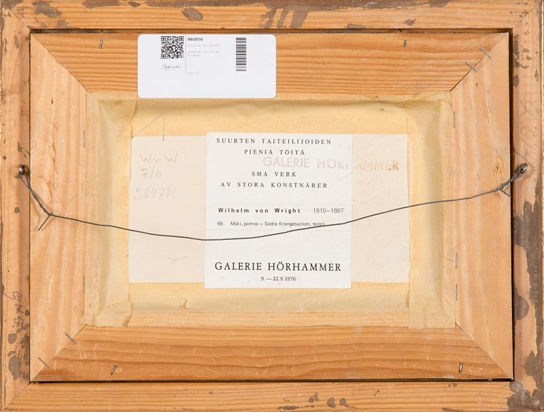 WILHELM VON WRIGHT, lyijykynäpiirros, signeerattu ja päivätty 1832.