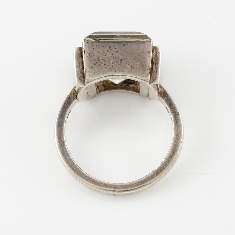 ring, sterling silver with rock crystal. Lund 1938.