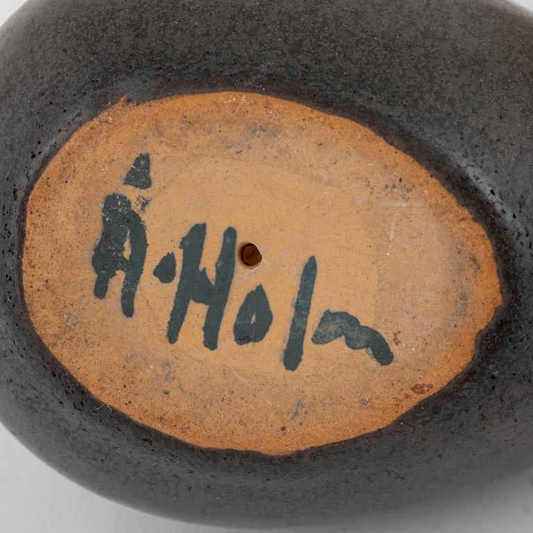 Åke Holm, three earthenware figurines, signed.