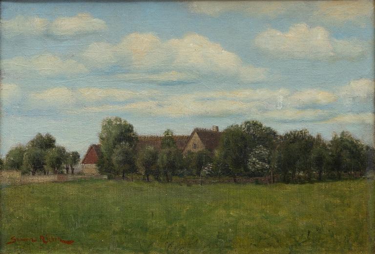 Severin Nilson, Farm Scene, Halland.