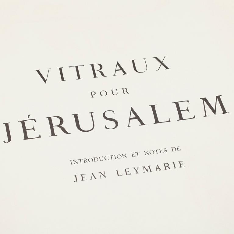 BOK, MARC CHAGALL, "VITRAUX POUR JÉRUSALEM" med 2 färglitografier, Utgiven av Andre Sauret, Monaco 1962.