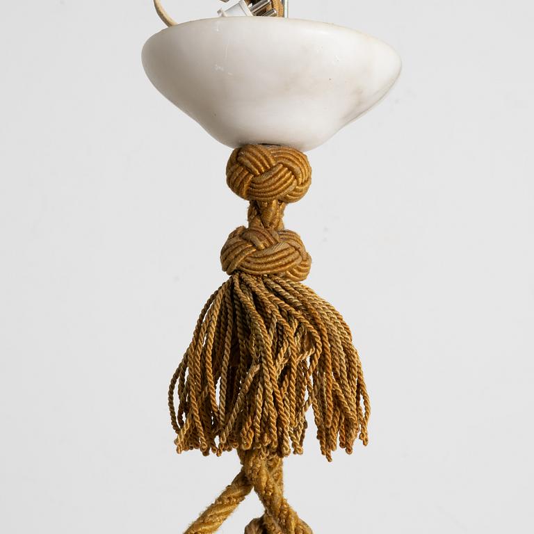A ceiling lamp, alabaster, 1920s.