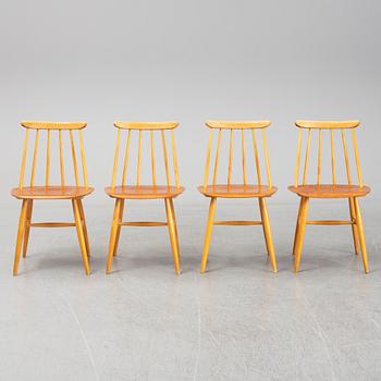 Four 'Fanett' chairs by Ilmari Tapiovaara, Edsbyverken, Sweden.