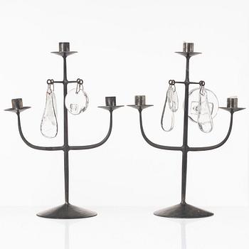Erik Höglund, a pair of candelabra, Boda Smide, second half of the 20th Century.