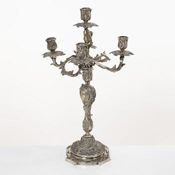 Candelabrum, silver, Rococo style, 20th century.