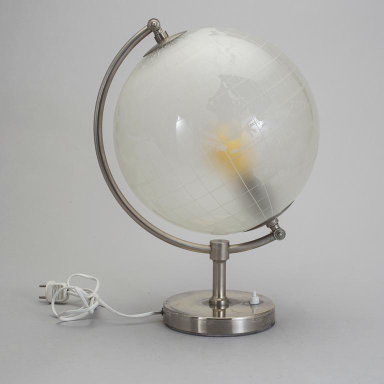 Flygsfors Glasbruk, a blasted glass globe, Sweden 1950's.