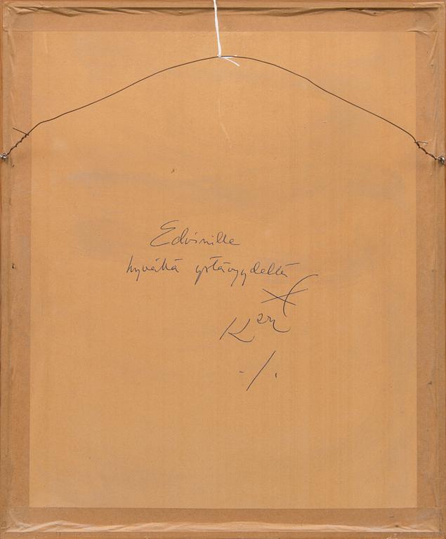 KARI SUOMALAINEN, pilapiirros, sekatekniikka, signeerattu.